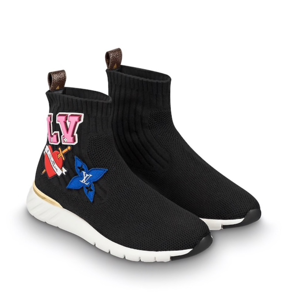 LV BLACK HEART SOCK SNEAKER BOOT